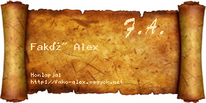 Fakó Alex névjegykártya