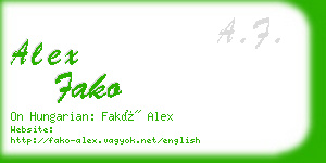 alex fako business card